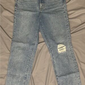 Express Blue Distressed Skinny Jeans